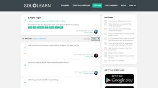 
                            3. Simple login | SoloLearn: Learn to code for FREE!