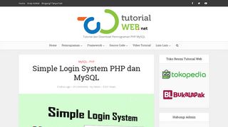 
                            10. Simple Login System PHP dan MySQL | TUTORIAL WEB