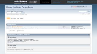 
                            10. Simple Machines Forum Demo - Installatron