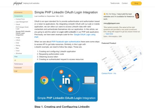 
                            8. Simple PHP LinkedIn OAuth Login Integration - Phppot