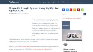 
                            4. Simple PHP Login System Using MySQL and jQuery AJAX - Phpflow ...