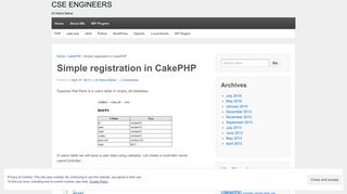 
                            6. Simple registration in CakePHP | CSE ENGINEERS