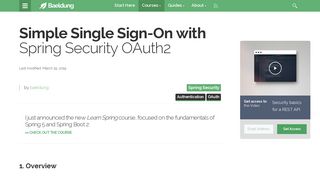 
                            2. Simple Single Sign-On with Spring Security OAuth2 | Baeldung
