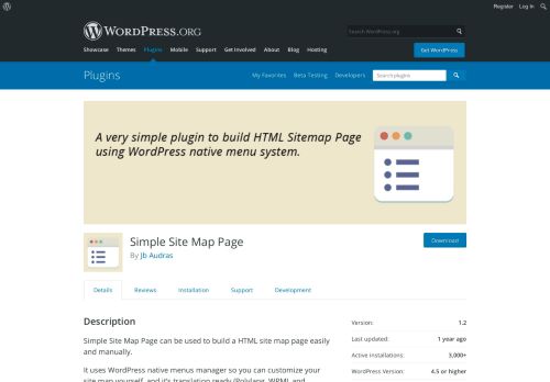 
                            12. Simple Site Map Page | WordPress.org