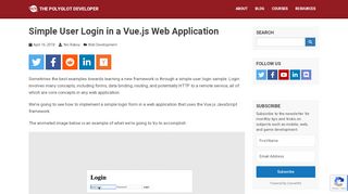 
                            7. Simple User Login in a Vue.js Web Application - The Polyglot Developer