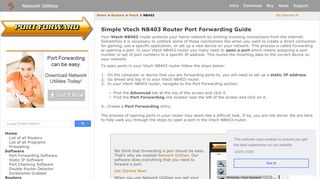 
                            12. Simple Vtech NB403 Router Port Forwarding Guide