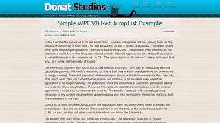 
                            4. Simple WPF VB.Net JumpList Example - Donat Studios