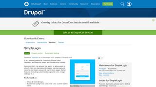 
                            8. SimpleLogin | Drupal.org