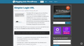 
                            10. Simpler Login URL | Digging Into WordPress