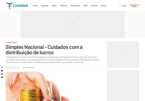 
                            11. Simples Nacional - Cuidados com a distribuição de lucros