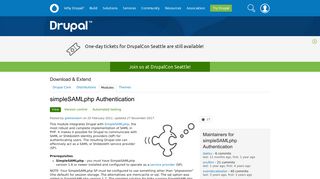 
                            12. simpleSAMLphp Authentication | Drupal.org