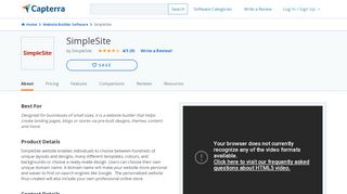 
                            12. SimpleSite Reviews and Pricing - 2019 - Capterra