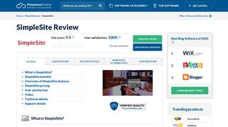 
                            10. SimpleSite Reviews: Overview, Pricing and Features