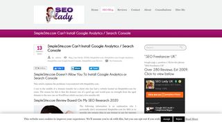 
                            6. SimpleSite.com Can't Install Google Analytics / Search Console |
