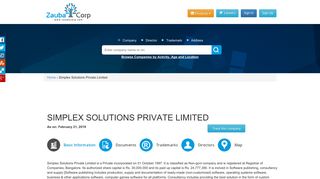 
                            6. SIMPLEX SOLUTIONS PRIVATE LIMITED - Company, directors and ...