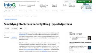 
                            12. Simplifying Blockchain Security Using Hyperledger Ursa - InfoQ