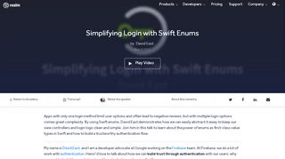 
                            1. Simplifying Login with Swift Enums - Realm Academy