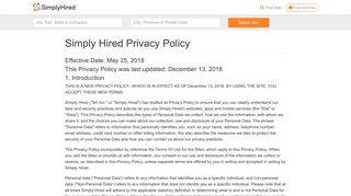 
                            4. Simply Hired Privacy Policy - Privacy | Simply Hired