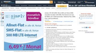 
                            8. simply LTE 500 monatlich kündbar: Amazon.de: Elektronik
