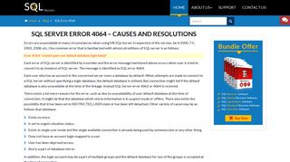 
                            9. Simply Resolve Microsoft SQL Server Error Number 4064
