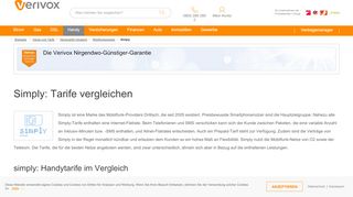 
                            12. Simply: Tarife und Netze im Vergleich - Verivox