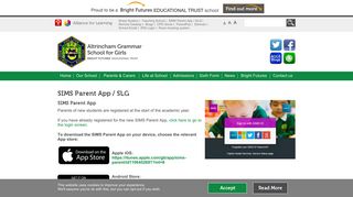 
                            12. SIMS Parent App / SLG | Altrincham Grammar School for Girls
