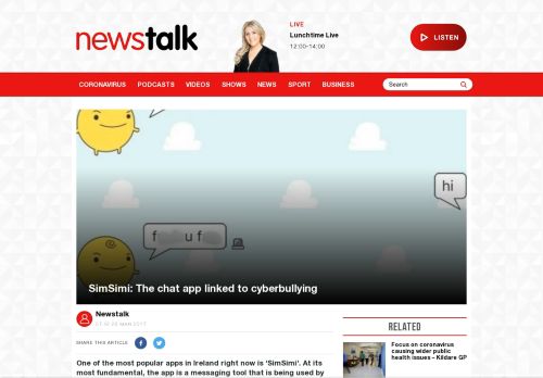 
                            8. SimSimi: The chat app linked to cyberbullying | Newstalk