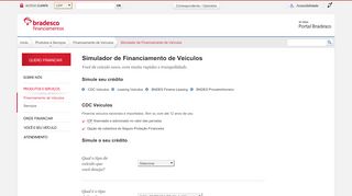 
                            7. Simulador de Financiamento de Veículos - Bradesco Financiamentos