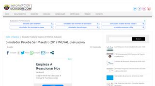 
                            6. Simulador Prueba Ser Maestro 2019 INEVAL Evaluación