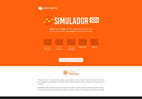 
                            10. Simulador Sisu 2019 | Geekie Games Enem