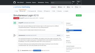 
                            13. Simultaneous Login · Issue #219 · userfrosting/UserFrosting · GitHub