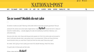 
                            9. Sin or sweet? Models do eat cake | National Post