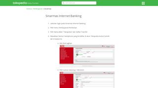 
                            9. Sinarmas Internet Banking | Pusat Bantuan Tokopedia