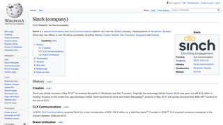 
                            8. Sinch (company) - Wikipedia