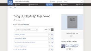 
                            13. “Sing Out Joyfully” to Jehovah | Christian Songs - jw.org
