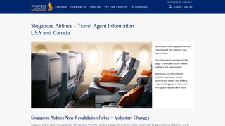 
                            2. Singapore Airlines - Travel Agent Information USA and Canada