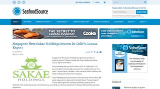 
                            11. Singapore firm Sakae Holdings invests in Chile's Cocosa Export