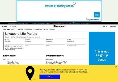 
                            7. Singapore Life Pte. Ltd.: Private Company Information - Bloomberg