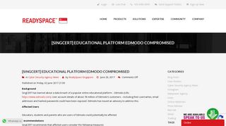 
                            11. [SingCERT] Educational Platform Edmodo Compromised