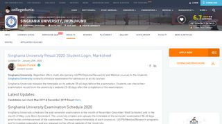 
                            7. Singhania University Result 2019: Student Login, Marksheet