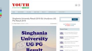 
                            10. Singhania University Result 2019 SU Jhunjhunu UG PG Result 2019