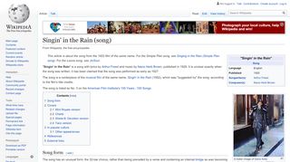 
                            3. Singin' in the Rain (song) - Wikipedia