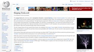 
                            12. Singing Tesla coil - Wikipedia