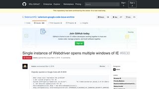 
                            3. Single instance of Webdriver opens multiple windows of IE · Issue ...