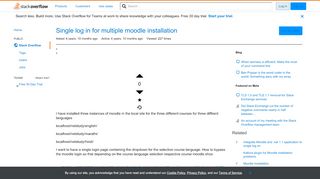 
                            3. Single log in for multiple moodle installation - Stack Overflow