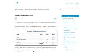 
                            7. Single Login Authentication – Refined Support Center