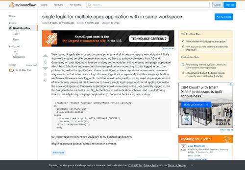 
                            1. single login for multiple apex application with in same workspace ...