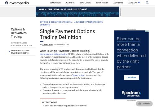 
                            5. Single Payment Options Trading (SPOT) Definition - Investopedia