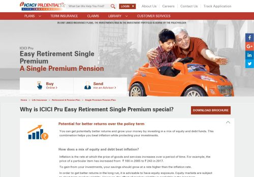 
                            4. Single Premium Pension Plan - ICICI Pru Easy Retirement