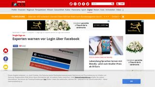 
                            3. Single-Sign-on: Experten warnen vor Login über Facebook - FOCUS ...